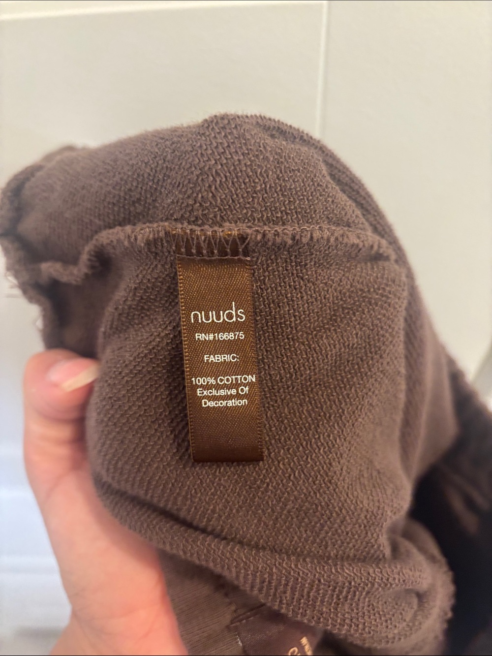 NUUDS Size S Chocolate Brown 100% Cotton Straight Leg Sweatpants - Picture 4 of 5